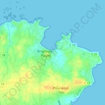 Mappa topografica Queran, altitudine, rilievo