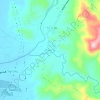 Mappa topografica Pianing, altitudine, rilievo