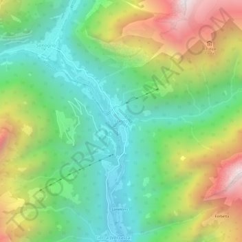 Mappa topografica Frasco, altitudine, rilievo