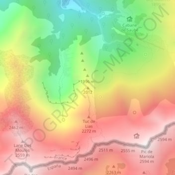 Mappa topografica 2012, altitudine, rilievo