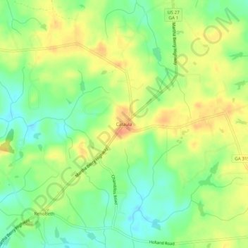 Mappa topografica Cataula, altitudine, rilievo