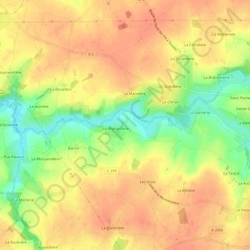 Mappa topografica Le Fief, altitudine, rilievo