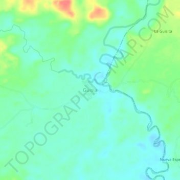 Mappa topografica Guisia, altitudine, rilievo