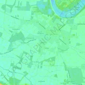 Mappa topografica Sandille, altitudine, rilievo