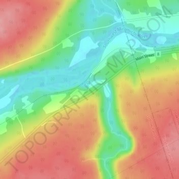Mappa topografica Nelson Hollow, altitudine, rilievo