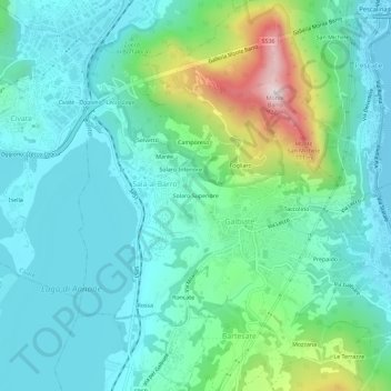 Mappa topografica Solaro Superiore, altitudine, rilievo
