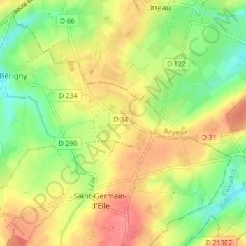 Mappa topografica Les Boulards, altitudine, rilievo