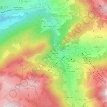 Mappa topografica Les Riffroids, altitudine, rilievo