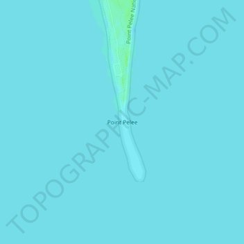 Mappa topografica Point Pelee, altitudine, rilievo