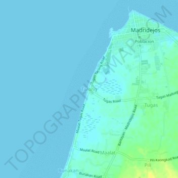 Mappa topografica Tarong, altitudine, rilievo