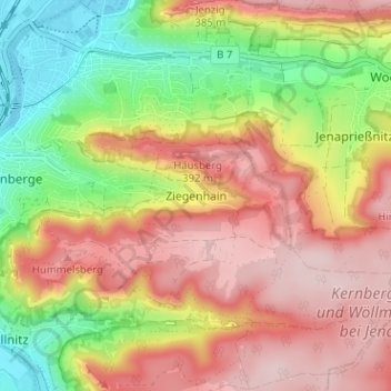 Mappa topografica Ziegenhain, altitudine, rilievo
