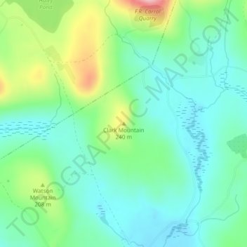 Mappa topografica Clark Mountain, altitudine, rilievo