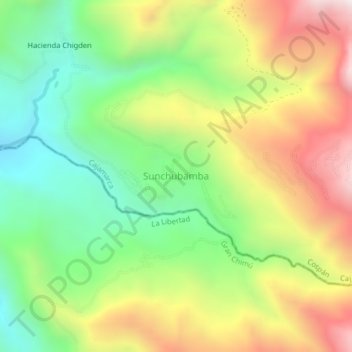 Mappa topografica Sunchubamba, altitudine, rilievo
