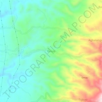 Mappa topografica Busay, altitudine, rilievo
