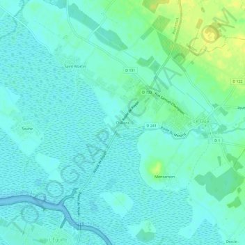 Mappa topografica Châlons, altitudine, rilievo