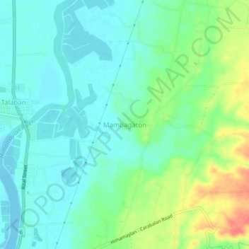 Mappa topografica Mambagaton, altitudine, rilievo
