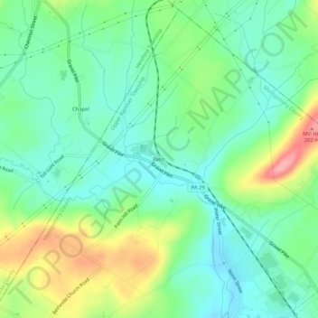 Mappa topografica Palm, altitudine, rilievo