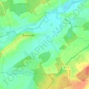 Mappa topografica Porcher, altitudine, rilievo