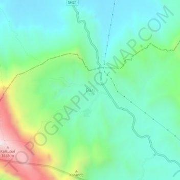 Mappa topografica Bari, altitudine, rilievo
