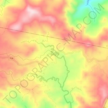 Mappa topografica Bago, altitudine, rilievo