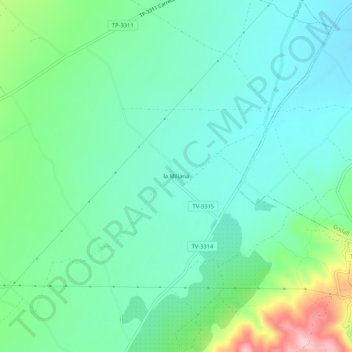 Mappa topografica la Miliana, altitudine, rilievo