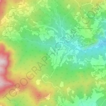 Mappa topografica Sozzi, altitudine, rilievo