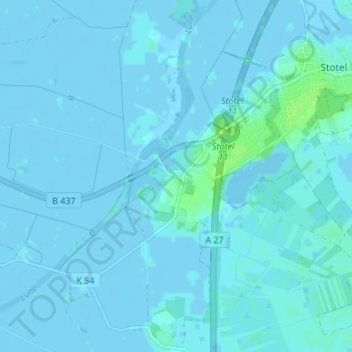 Mappa topografica Speckje, altitudine, rilievo