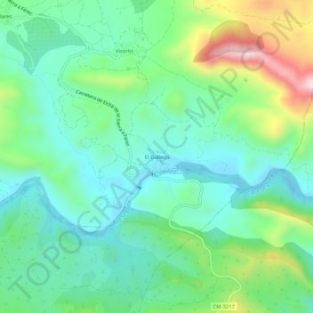 Mappa topografica El Gallego, altitudine, rilievo