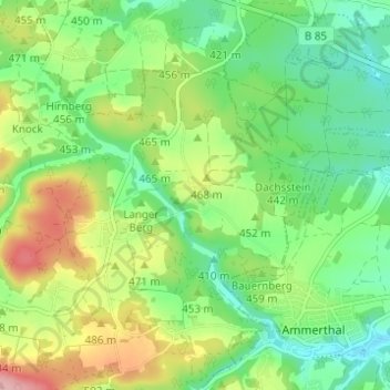 Mappa topografica Dietersberg, altitudine, rilievo