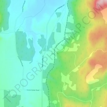 Mappa topografica Grays, altitudine, rilievo