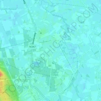 Mappa topografica Eelen, altitudine, rilievo
