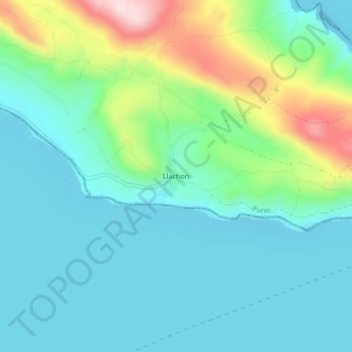 Mappa topografica Llachon, altitudine, rilievo
