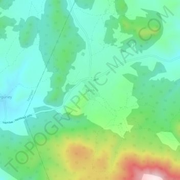 Mappa topografica Yazılı, altitudine, rilievo