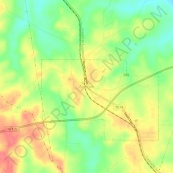 Mappa topografica Avinger, altitudine, rilievo