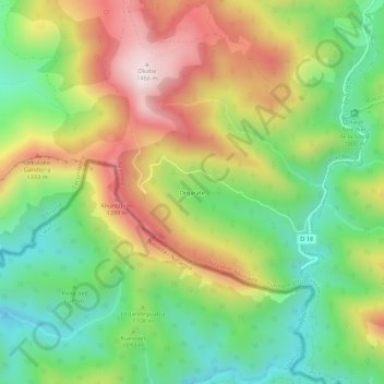 Mappa topografica Orgarate, altitudine, rilievo