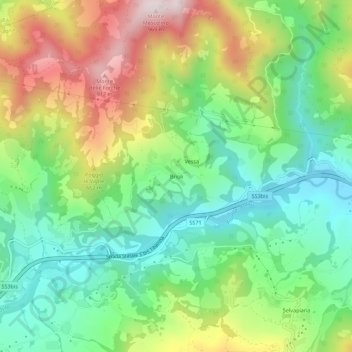 Mappa topografica Brioli, altitudine, rilievo