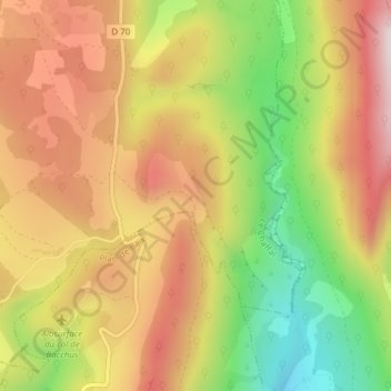 Mappa topografica Le Chaffal, altitudine, rilievo