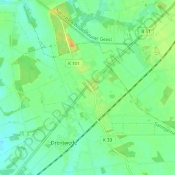 Mappa topografica Holzkrug, altitudine, rilievo