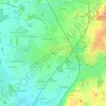 Mappa topografica La Voltière, altitudine, rilievo