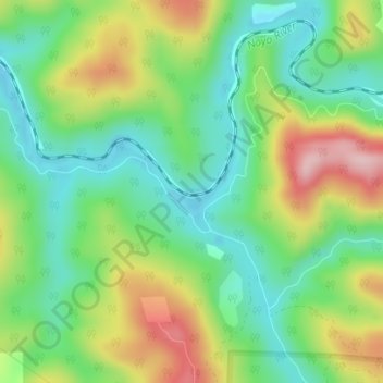 Mappa topografica South Fork, altitudine, rilievo