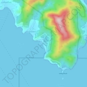 Mappa topografica Ao Mai Pai, altitudine, rilievo