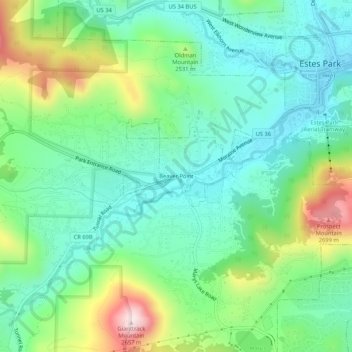 Mappa topografica Beaver Point, altitudine, rilievo