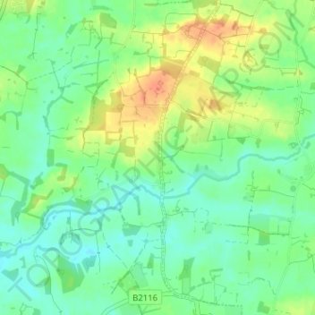 Mappa topografica Wineham, altitudine, rilievo