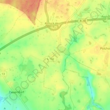 Mappa topografica Buchholz, altitudine, rilievo