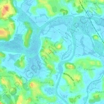 Mappa topografica Quitla, altitudine, rilievo