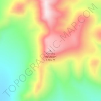 Mappa topografica Almond Mountain, altitudine, rilievo