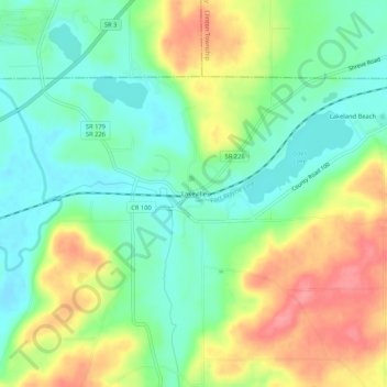 Mappa topografica Lakeville, altitudine, rilievo