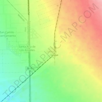 Mappa topografica La Joya, altitudine, rilievo
