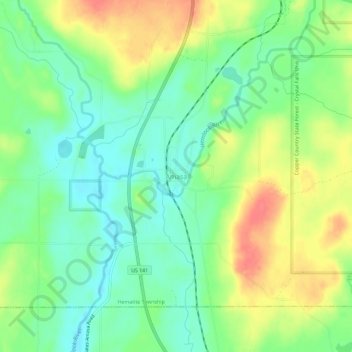 Mappa topografica Amasa, altitudine, rilievo