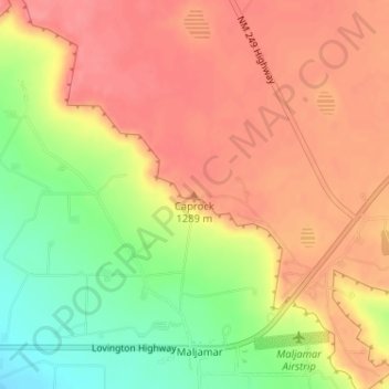 Mappa topografica Caprock, altitudine, rilievo